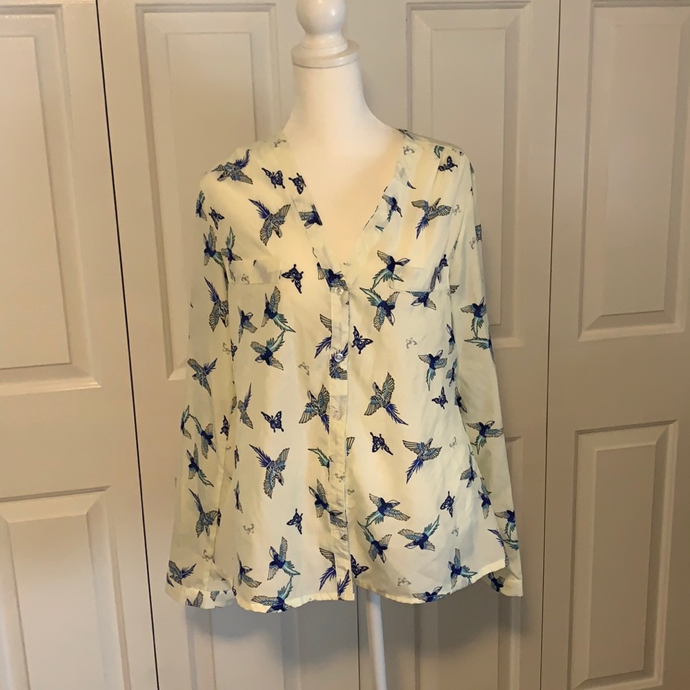 Size Large button down blouse.